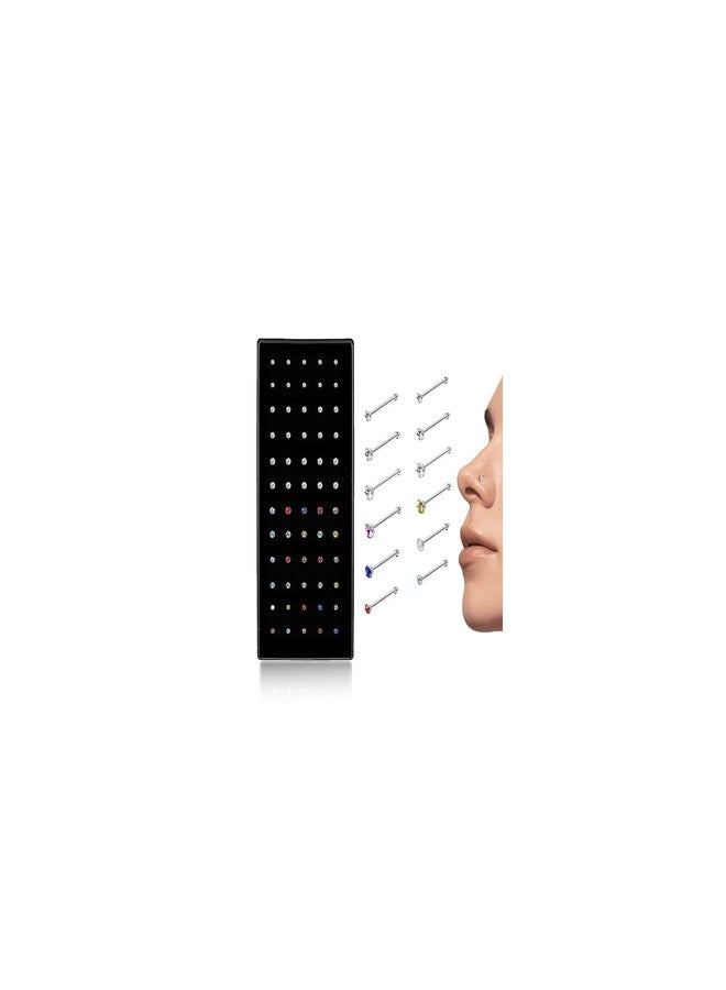 ijuerybai حلقات أنف لطيفة للنساء، حلقات أنف من الفولاذ الجراحي المقاوم للصدأ للنساء والرجال، مقاس 20 غرام، حلقات أنف صغيرة، حلقات أنف عظمية، مجوهرات جسم مضادة للحساسية، ثقوب أنف حقيقية، بكميات كبيرة، فريدة وصغيرة - مستقيمة/مختلطة - Image 1